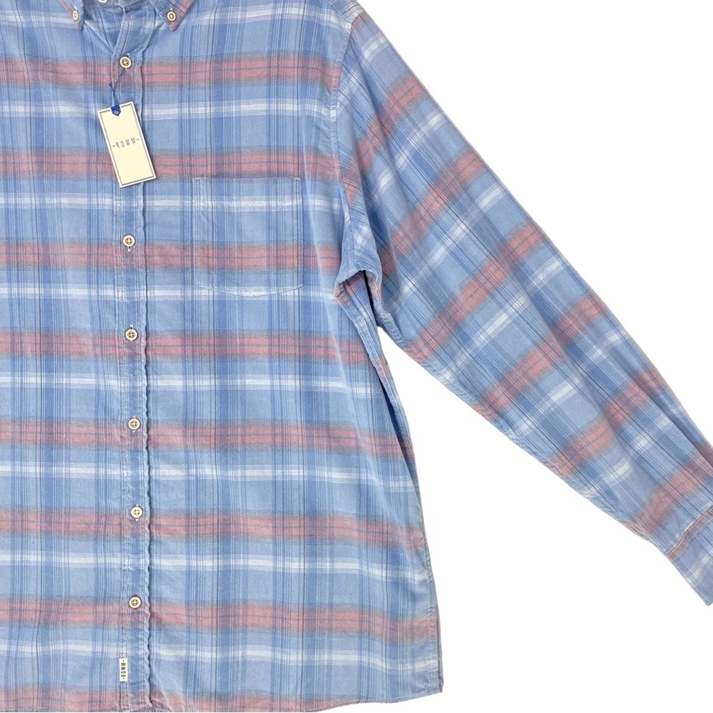 ROWM Dusty Blue Button Down Shirt; XLT - Picture 4 of 11